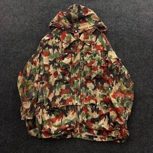 Vintage 70s Swiss Military Alpenflage M70 Camo Field Jacket Parka Hooded Size 56